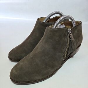 Vionic Women's Serena Leather Boho Casual Ankle Moto Biker Boot In Dark Green 8